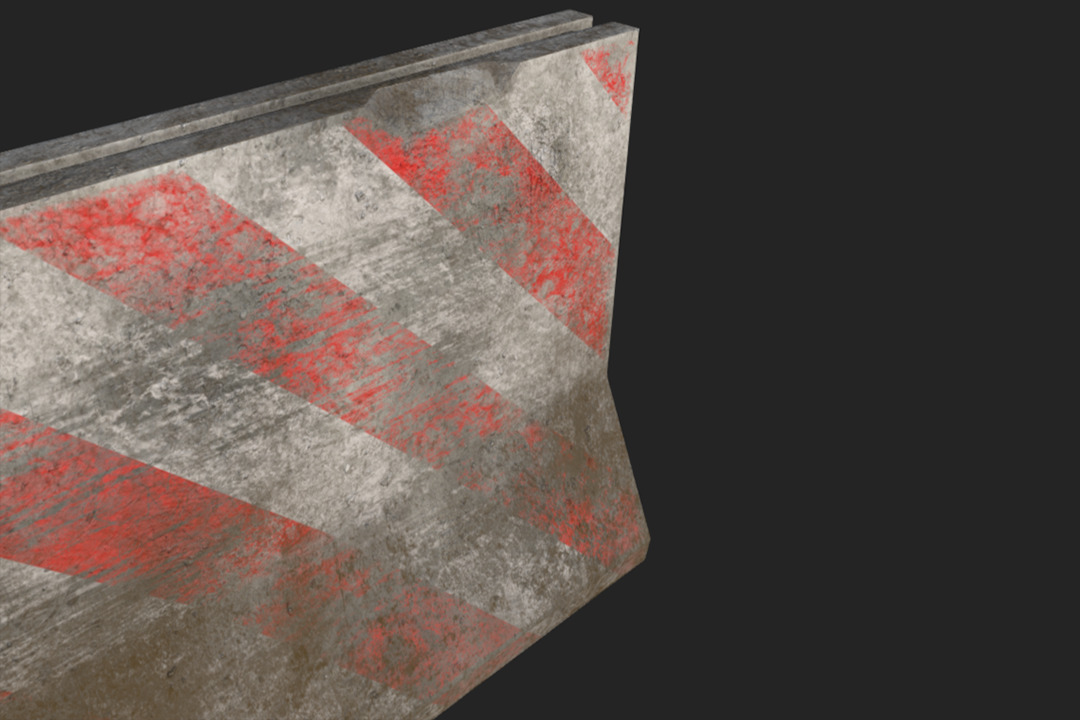 Damaged Concrete Block - Game Ready PBR Asset Low-poly 3D model_4