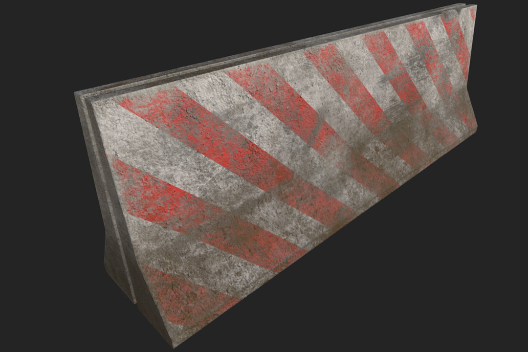 Damaged Concrete Block - Game Ready PBR Asset Low-poly 3D model_2