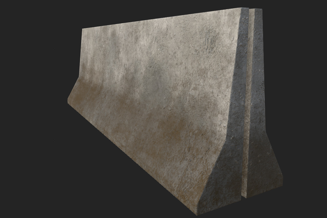 Damaged Concrete Block - Game Ready PBR Asset Low-poly 3D model_5