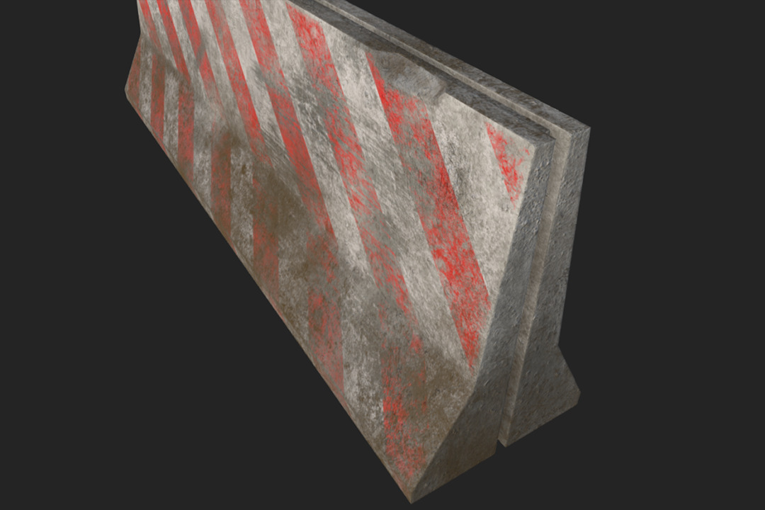 Damaged Concrete Block - Game Ready PBR Asset Low-poly 3D model_3
