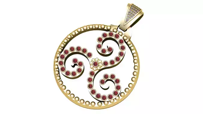 FLORAL DIAMOND PENDANT 3D PRINTABLE MODEL