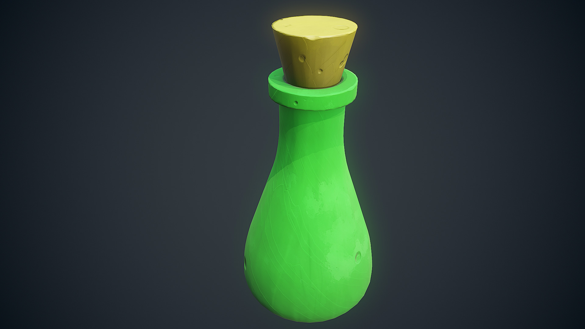 Stylized Bottle Free low-poly 3D model_5