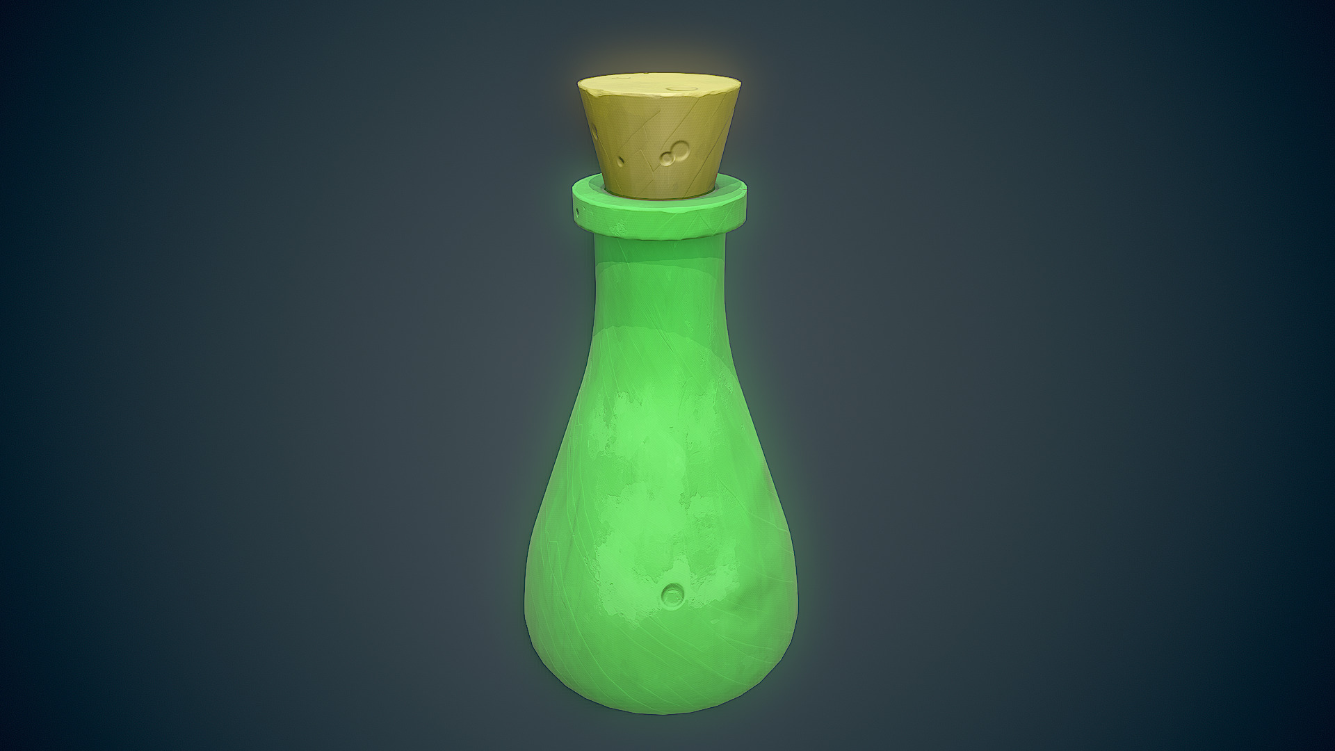 Stylized Bottle Free low-poly 3D model_6