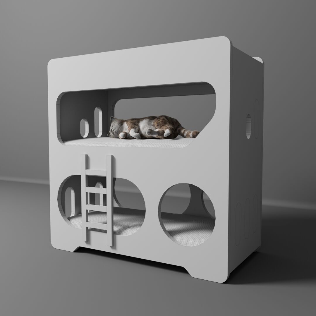 Cat House 3D model_6