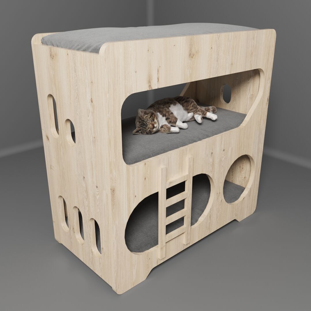 Cat House 3D model_3