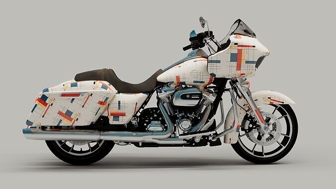Harley Davidson Road Glide De Stijl Style Body Painting 3D model