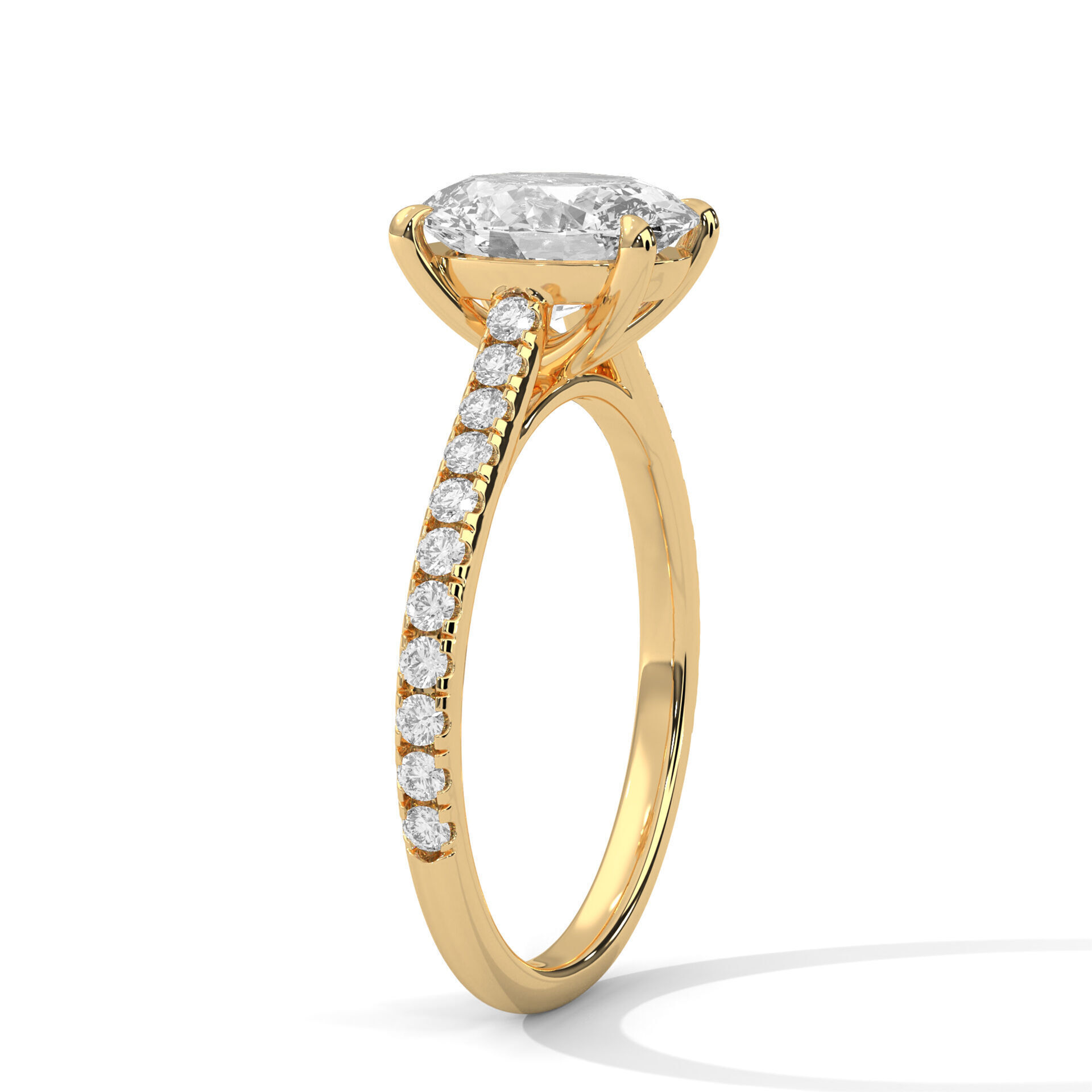 solitaire wedding ring with detail images and 360 render videos 3D print model_6