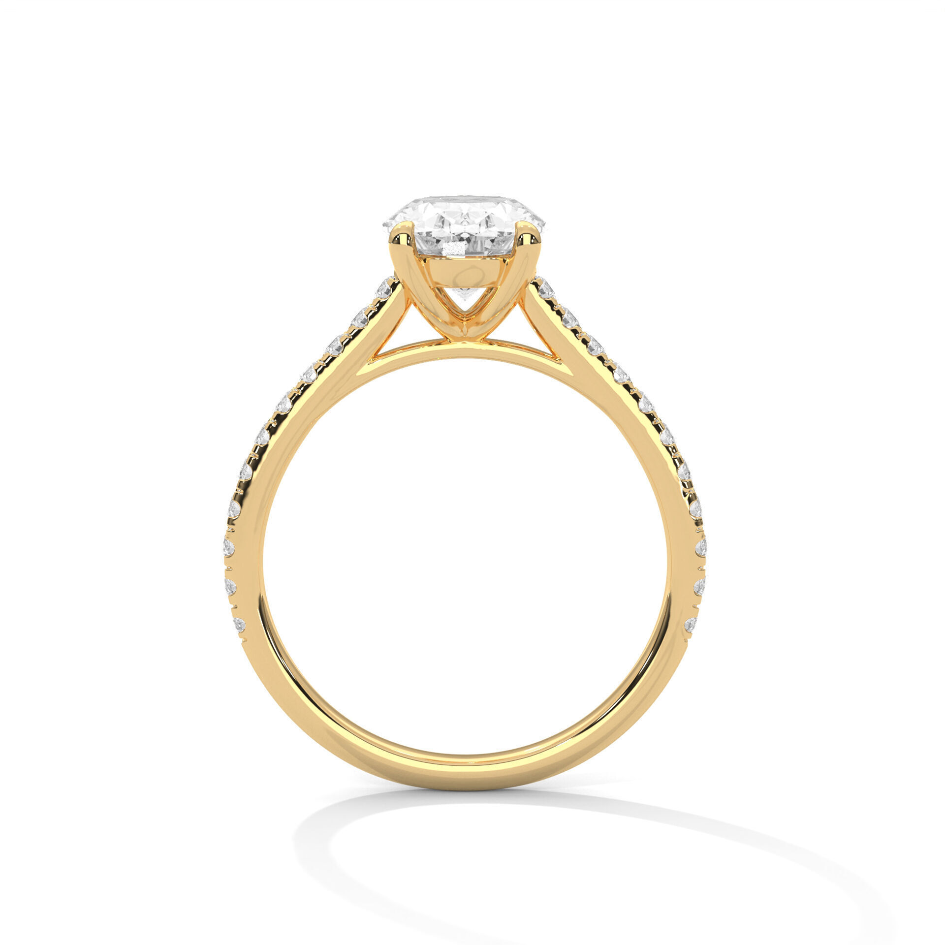 solitaire wedding ring with detail images and 360 render videos 3D print model_3