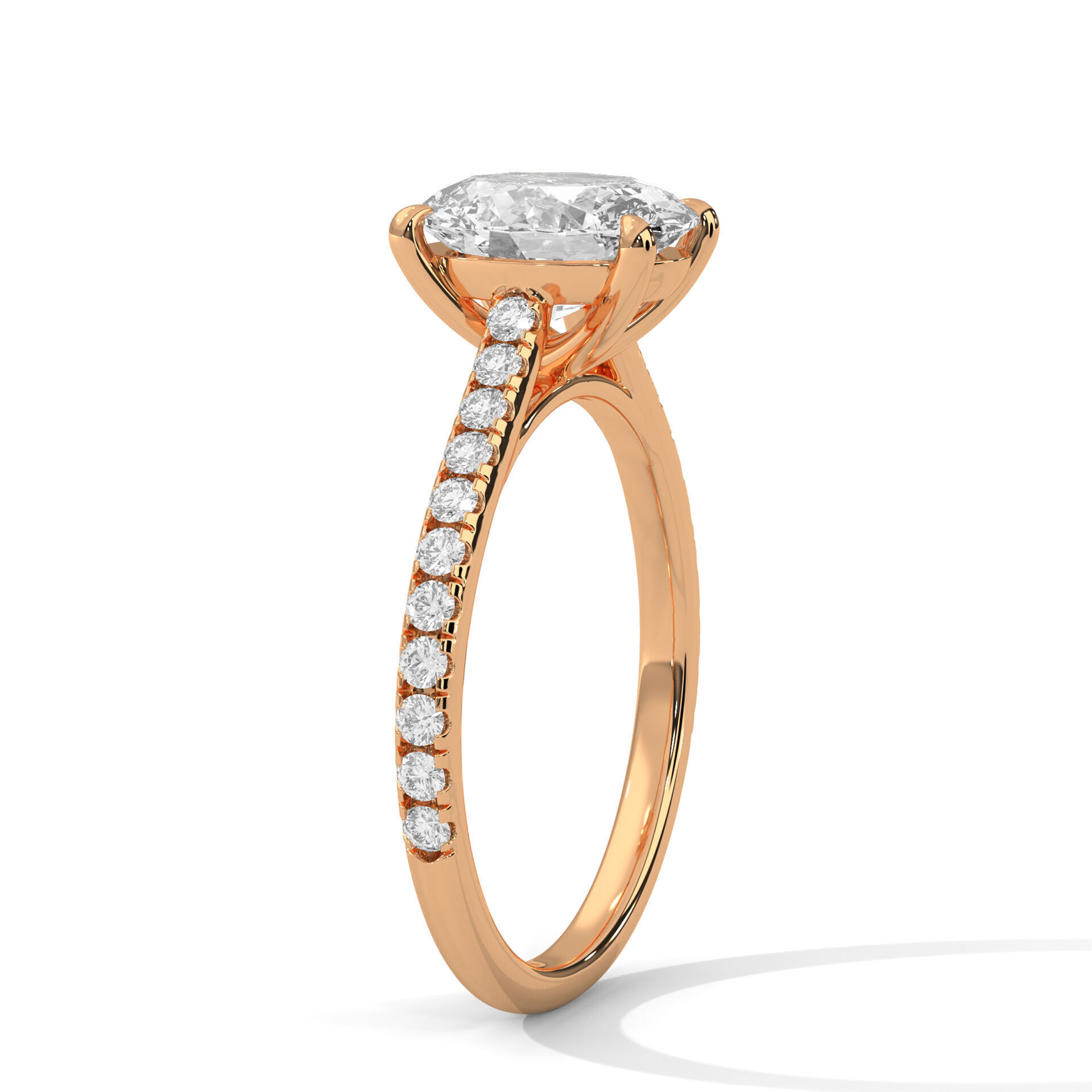 solitaire wedding ring with detail images and 360 render videos 3D print model_7