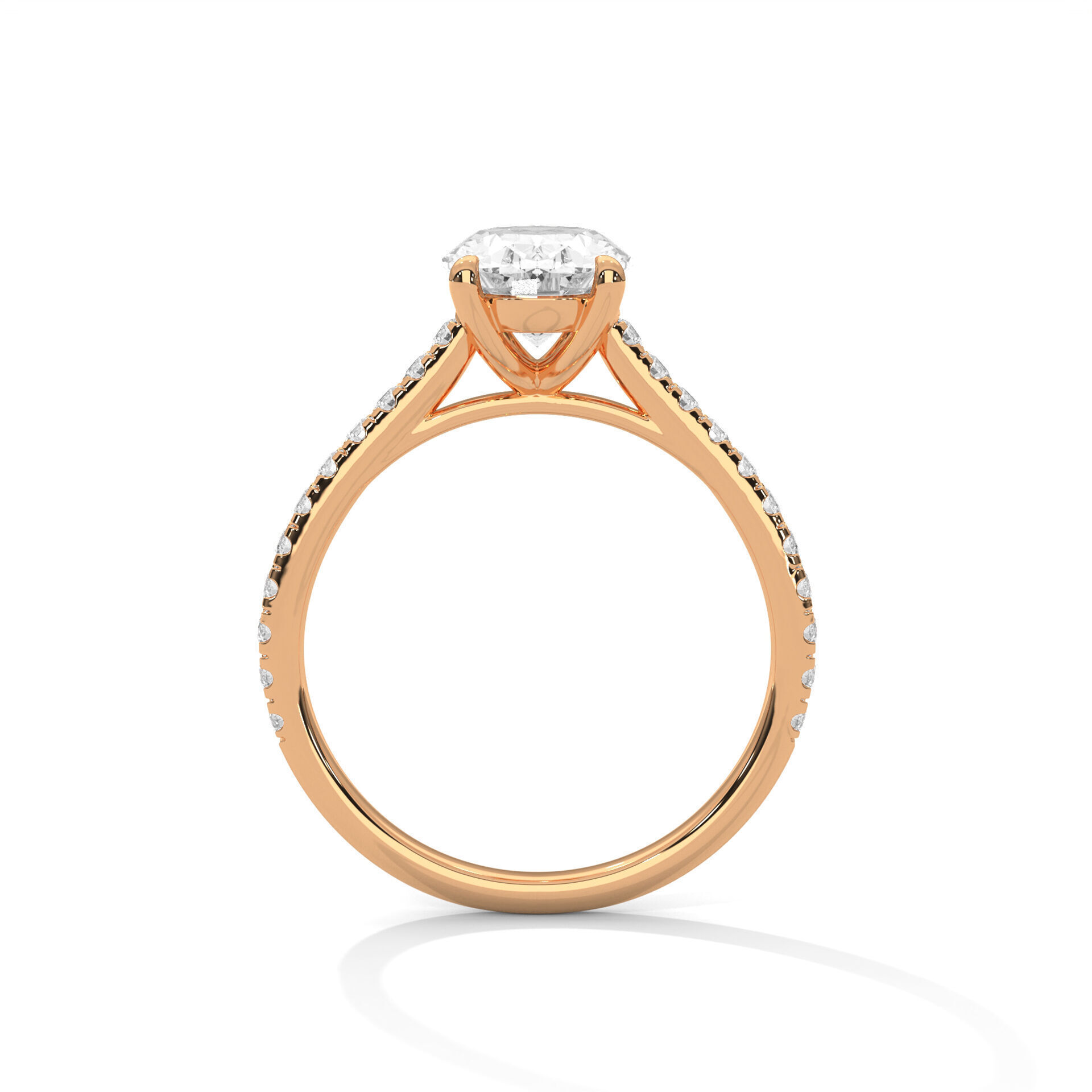 solitaire wedding ring with detail images and 360 render videos 3D print model_4