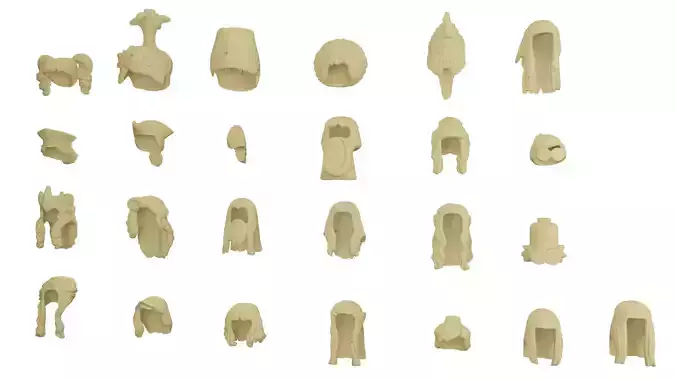 TwindBricks3D - Minifigure Hair pack 6 3D print model
