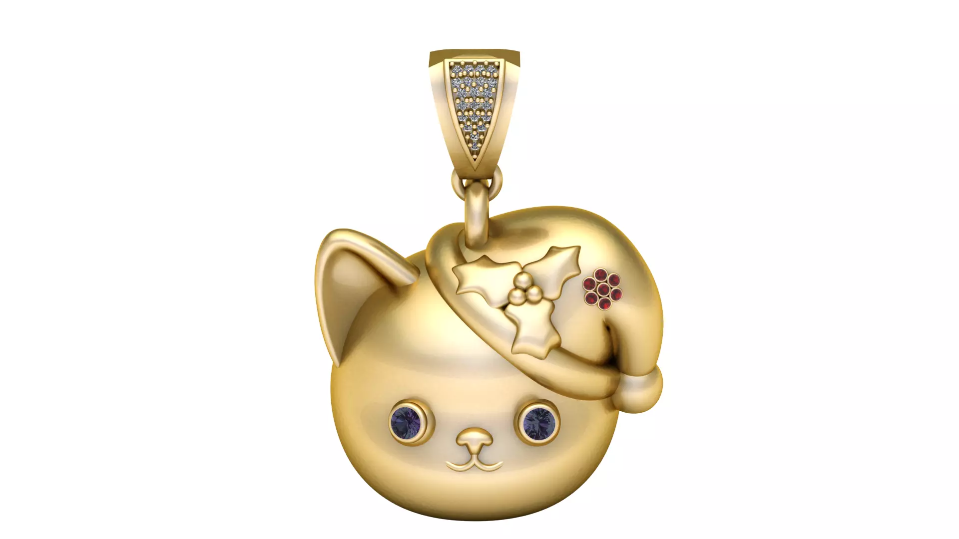 SAD CAT FACE PENDANT 3D PRINTABLE MODEL 3D print model