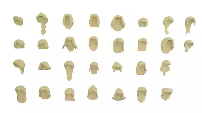 TwindBricks3D - Minifigure Hair pack 8 3D print model