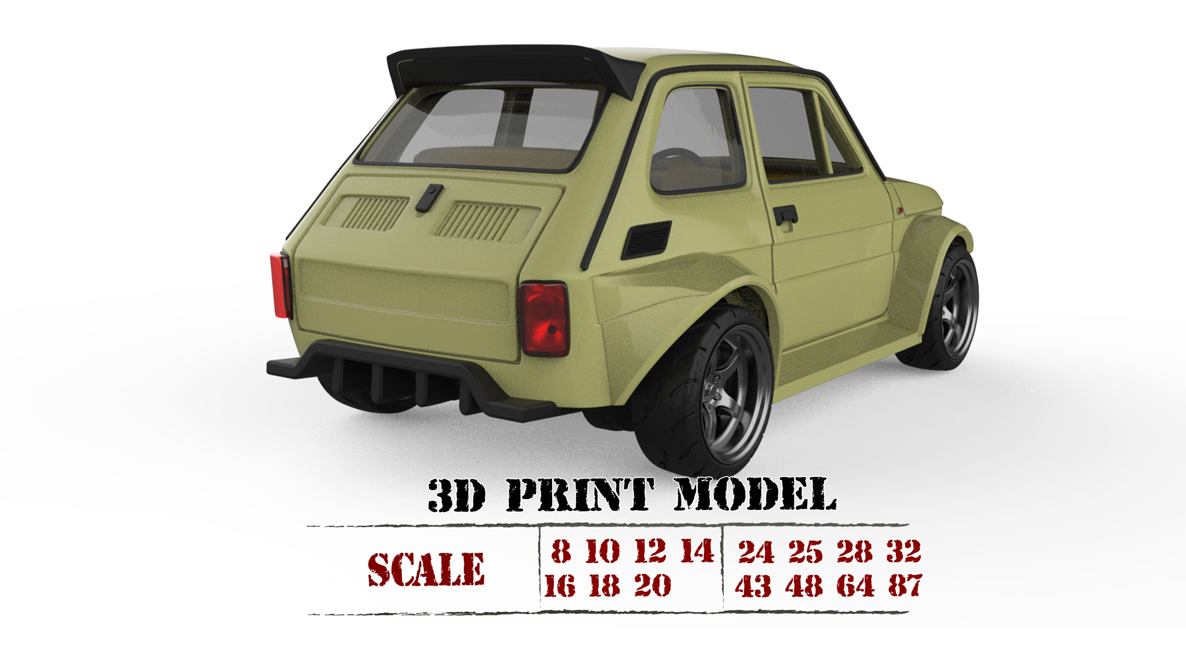 3D printable STL Polski Maluch 126p Wide body tuning   3D print model_2