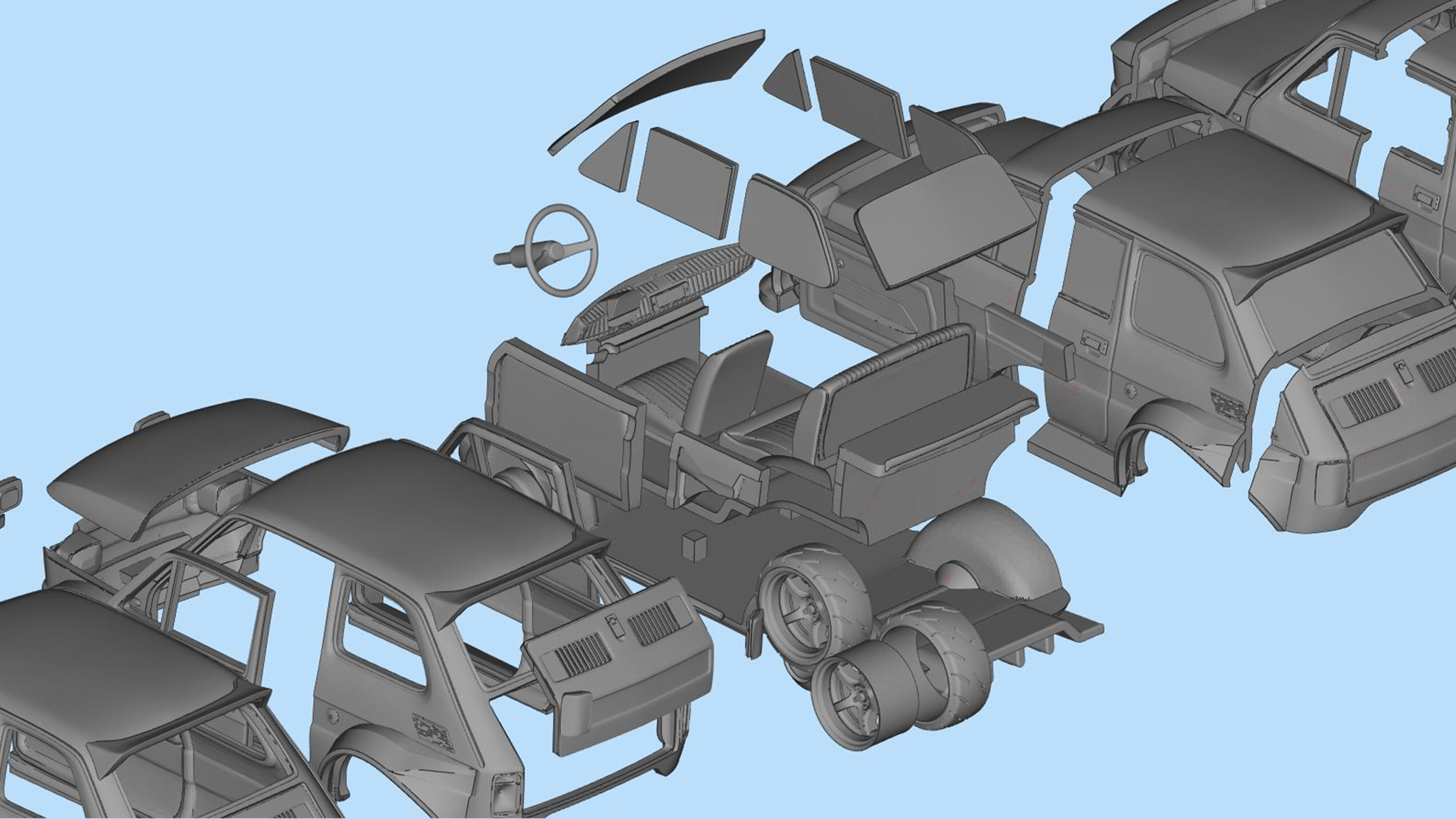 3D printable STL Polski Maluch 126p Wide body tuning   3D print model_15