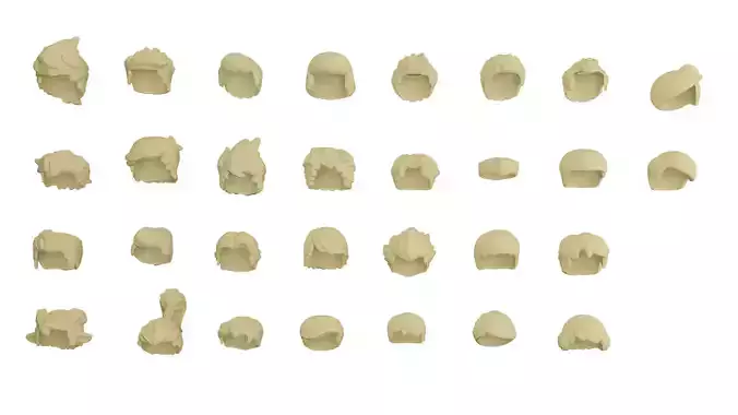 TwindBricks3D - Minifigure Hair pack 9 3D print model