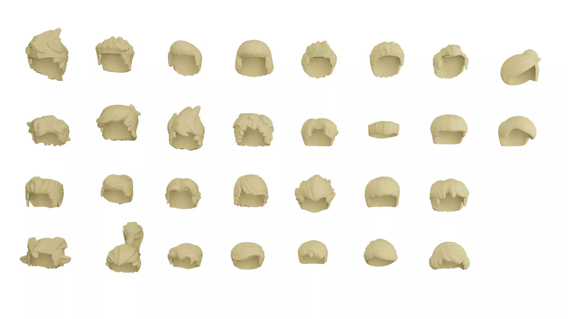 TwindBricks3D - Minifigure Hair pack 9 3D print model_0