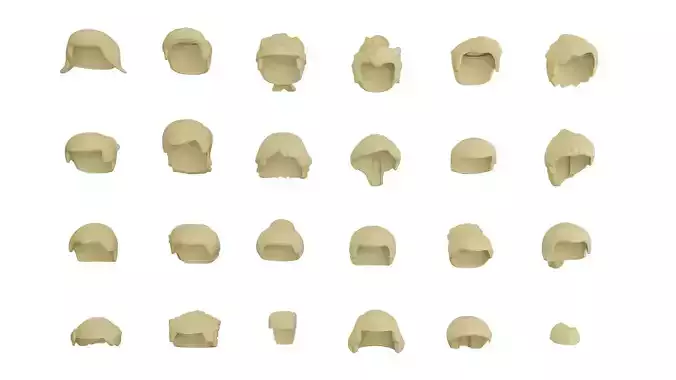 TwindBricks3D - Minifigure Hair pack 10 3D print model