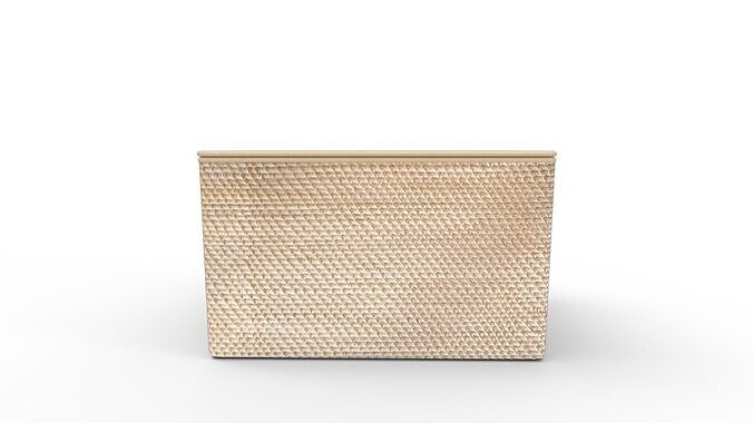 Modern Weave Lidded Storage Basket 3D model 2