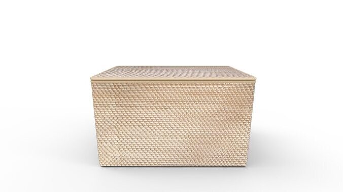 Modern Weave Lidded Storage Basket 3D model 3