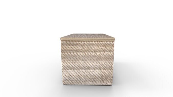Modern Weave Lidded Storage Basket 3D model 5