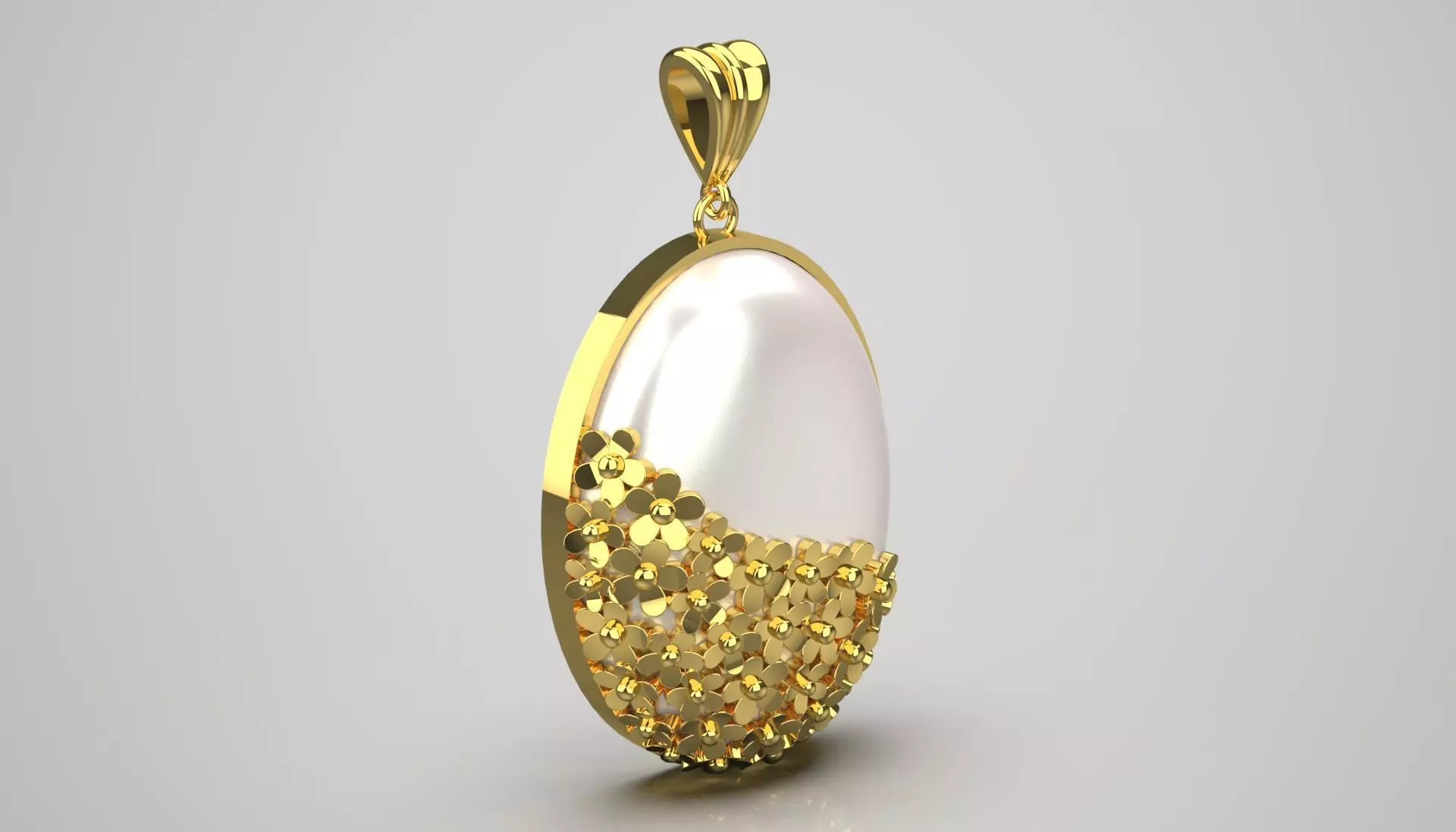woman gold pendant gp0210 3D print model