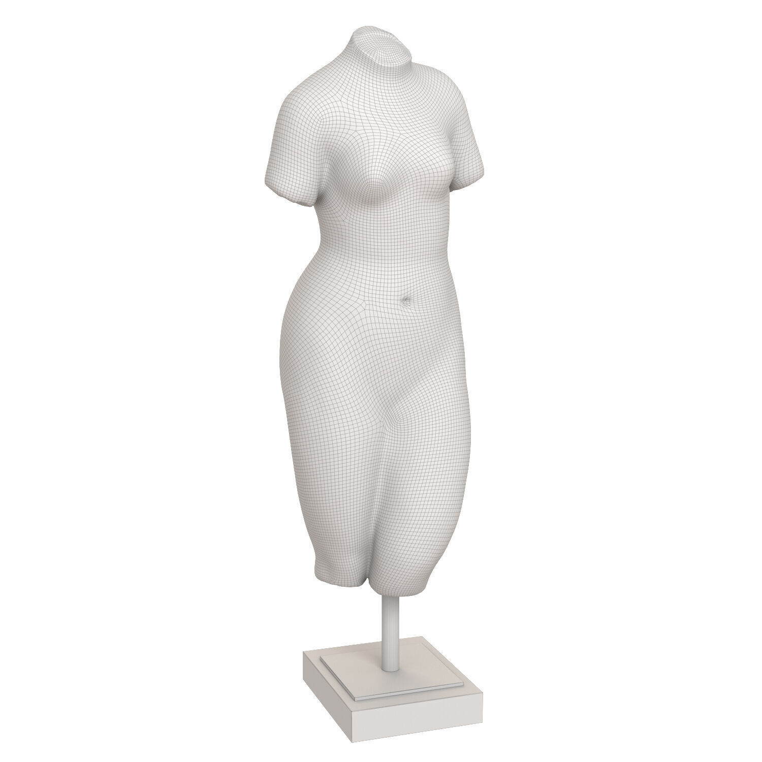 Sculpture of a female torso 3D model_5