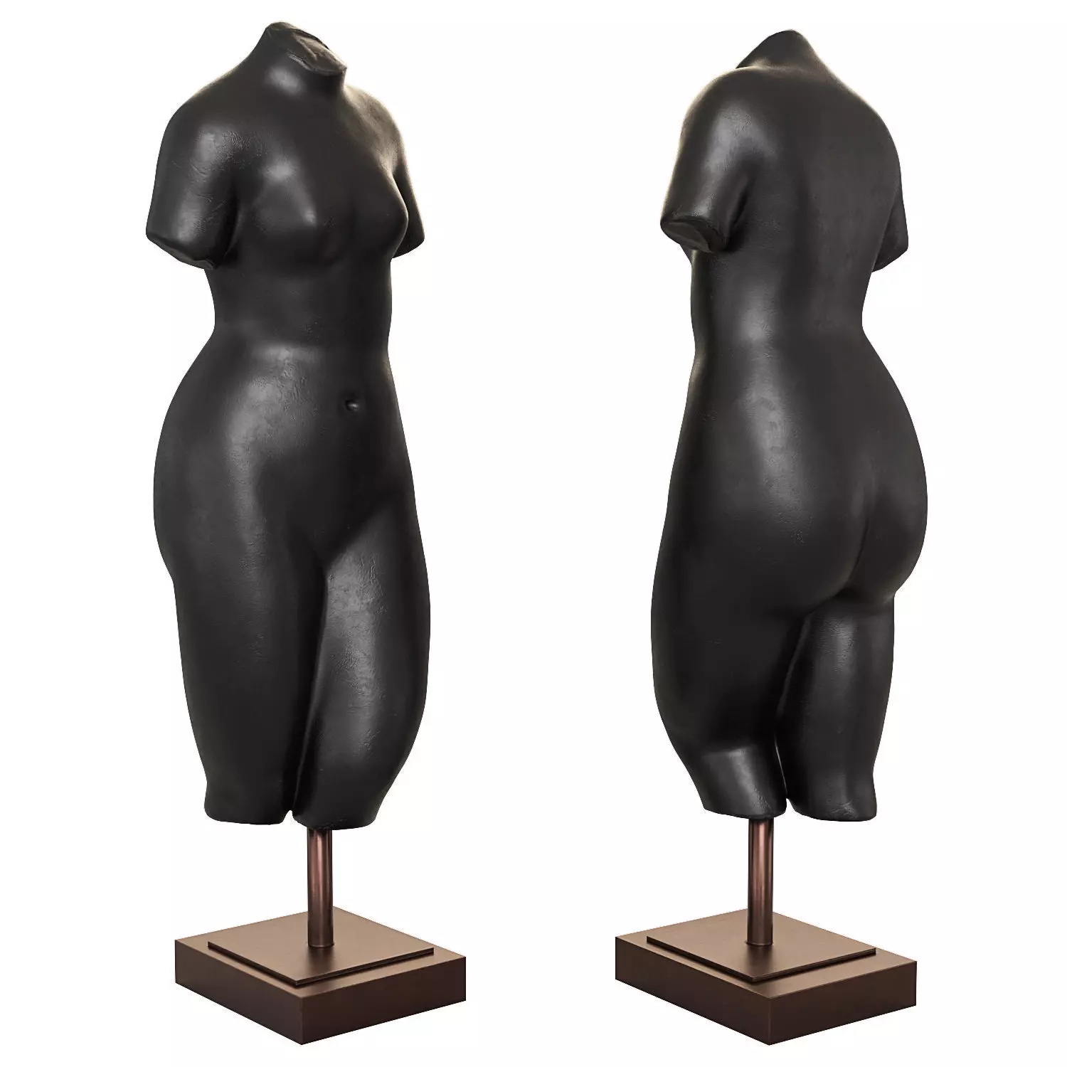 Sculpture of a female torso 3D model_0