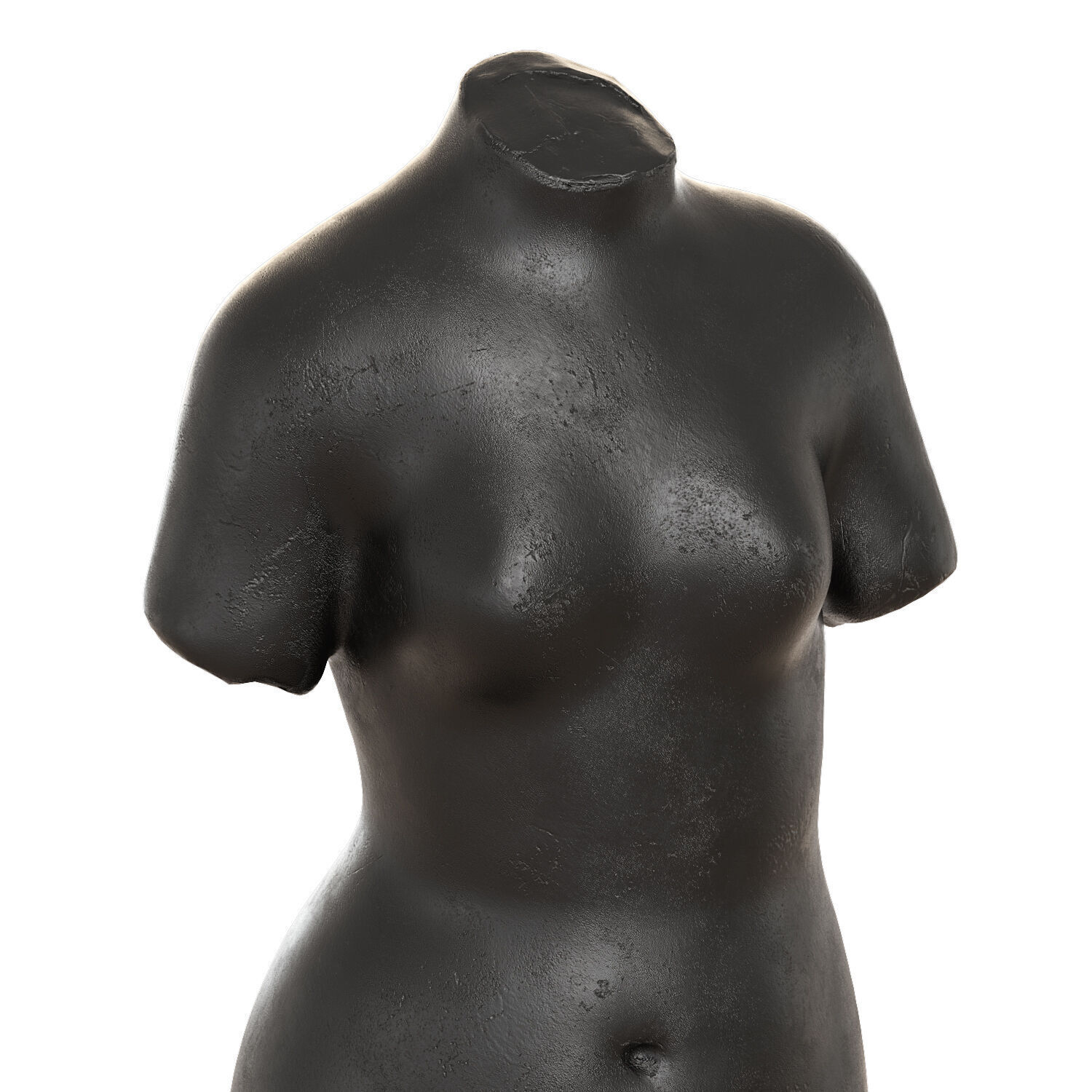 Sculpture of a female torso 3D model_4