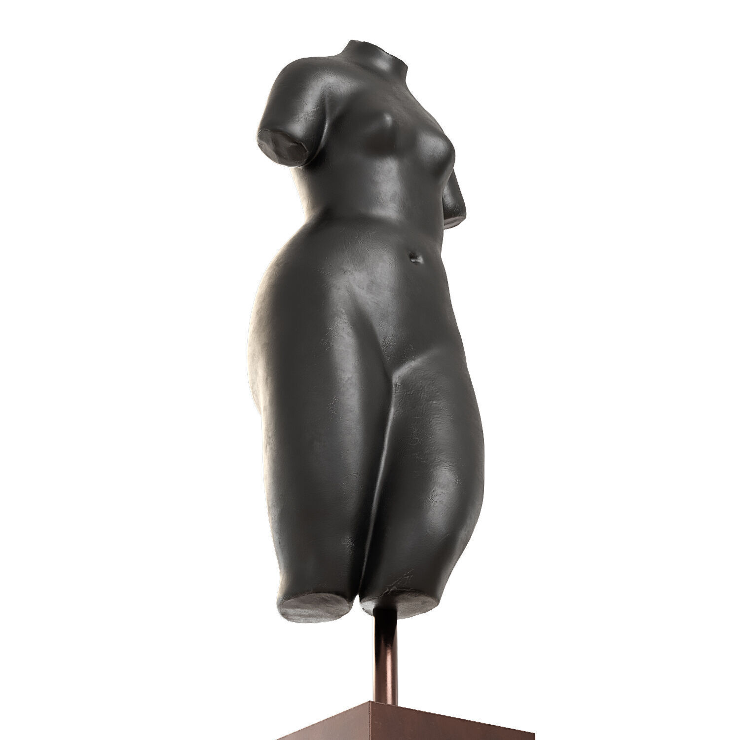 Sculpture of a female torso 3D model_3