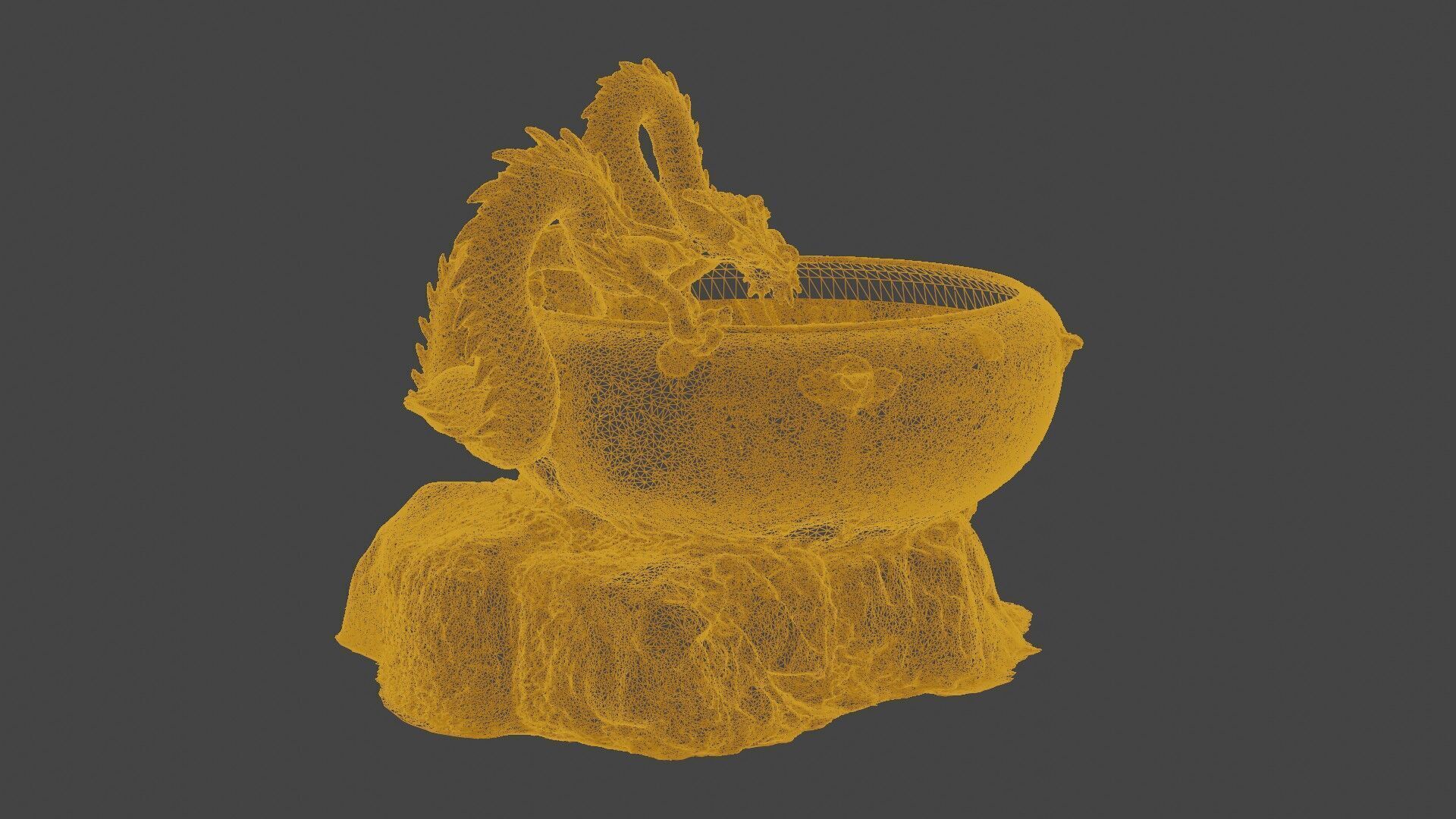 Japanese Dragon Fountain Low-poly 3D model_26