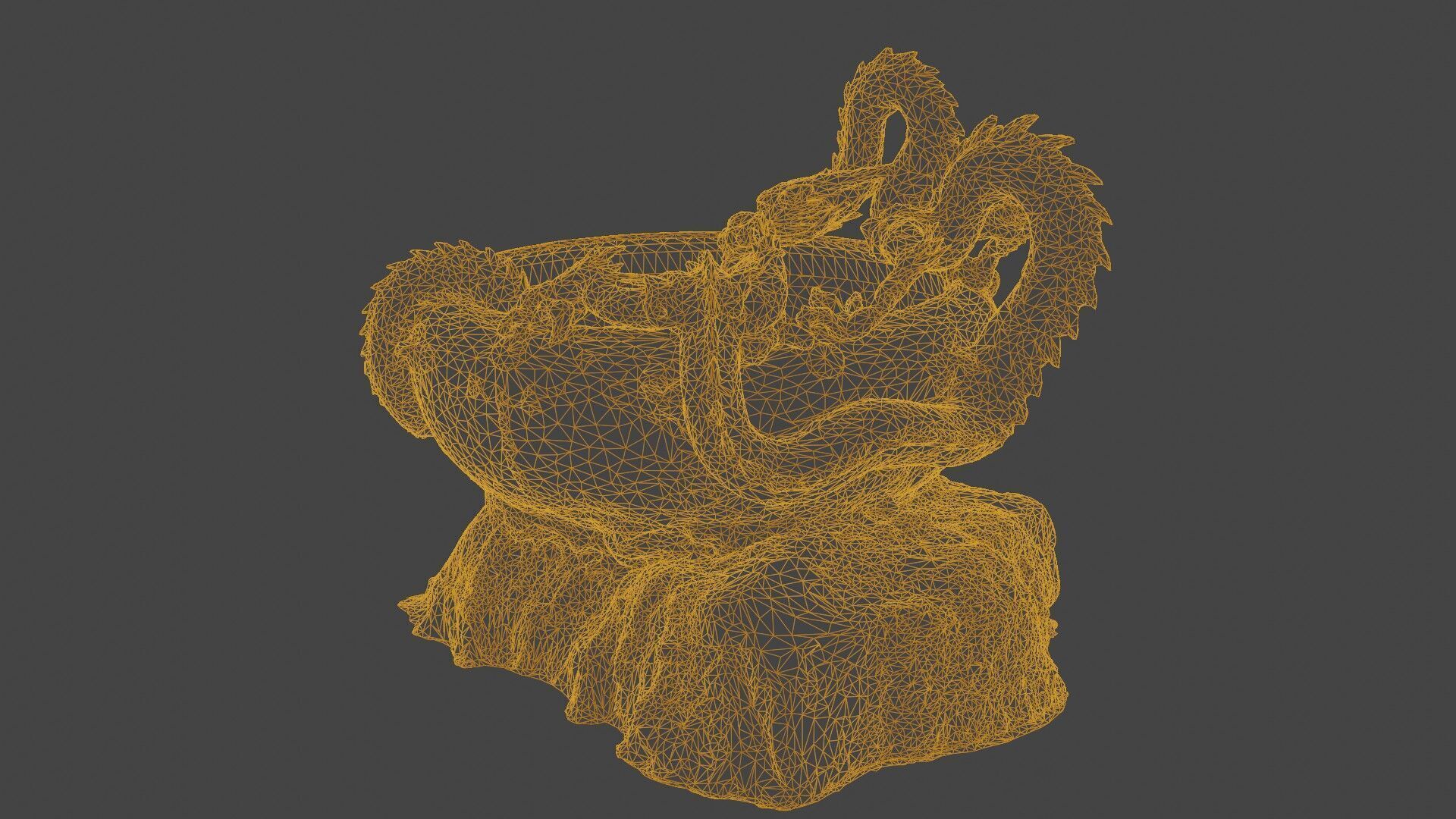 Japanese Dragon Fountain Low-poly 3D model_22