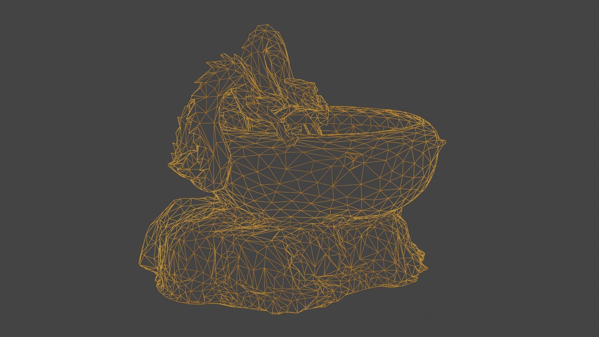 Japanese Dragon Fountain Low-poly 3D model_30