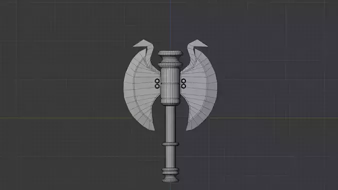 Epic Fantasy Double Headed Battle Axe  PBR Game-Ready 3D Model Low-poly 3D model