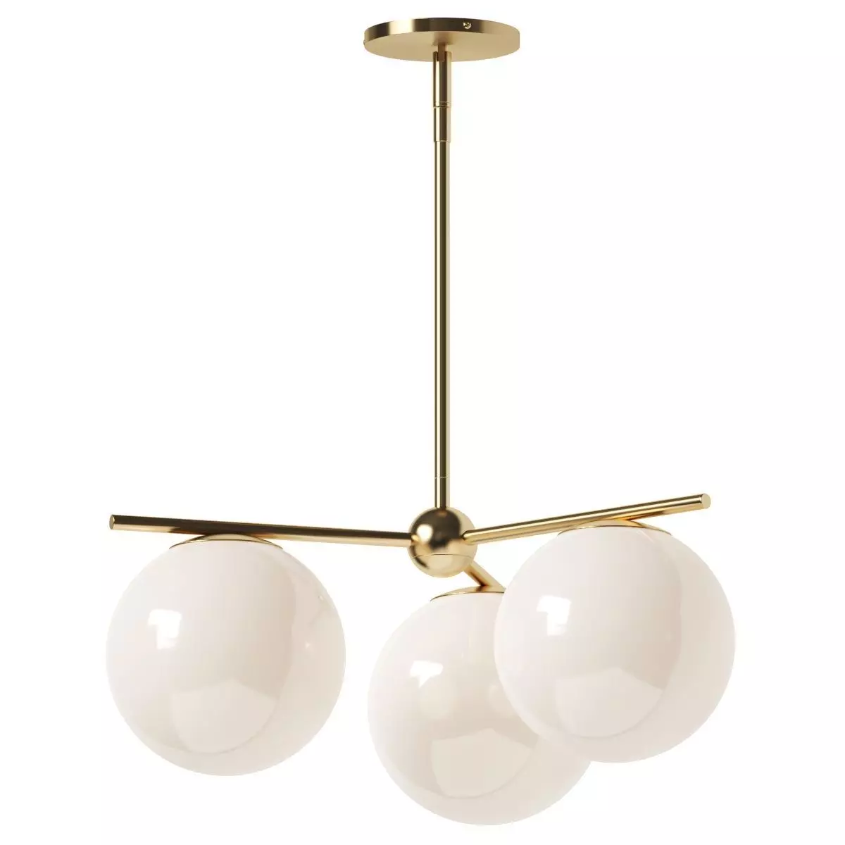 Sphere and Stem 3 Light Chandelier - West Elm 3D model_0