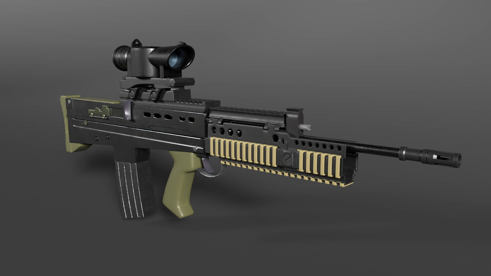 SA80 rifle  3D model_2