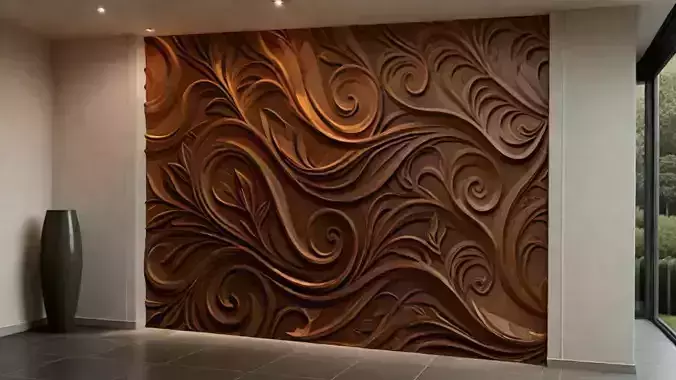 modern panel wall decor set relief stl mural CNC 170