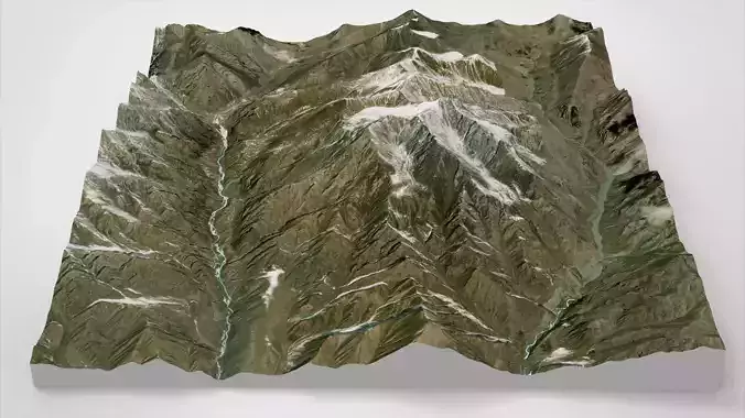 Mountain landscape Zhongcha Peak China 4413 m 3D model
