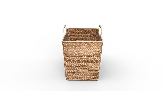 Modern Weave Tall Handle Basket 3D model 5