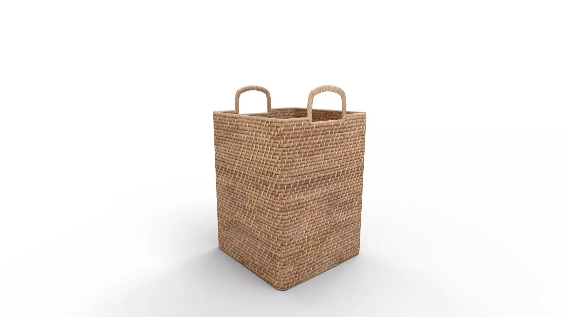 Modern Weave Tall Handle Basket 3D model_0