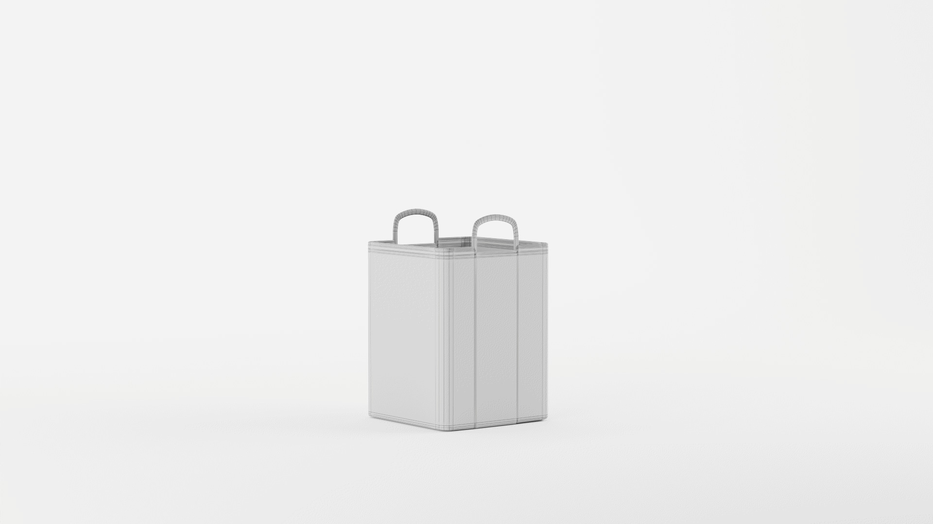 Modern Weave Tall Handle Basket 3D model_8