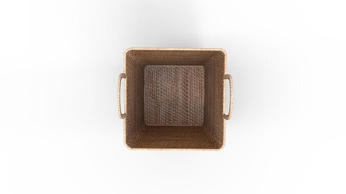 Modern Weave Tall Handle Basket 3D model 6