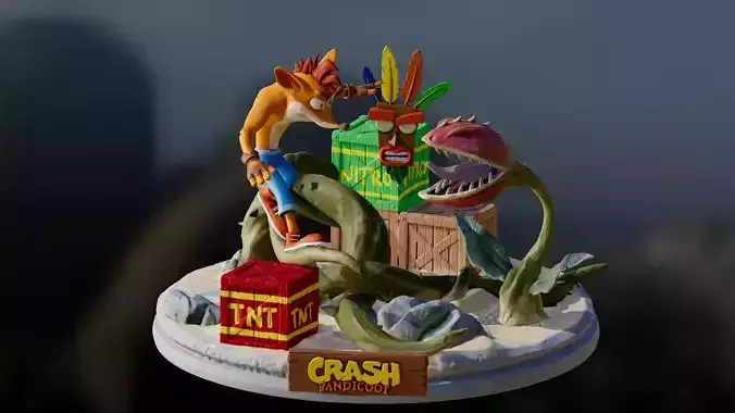 Crash Bandicoot 3D Printable Diorama