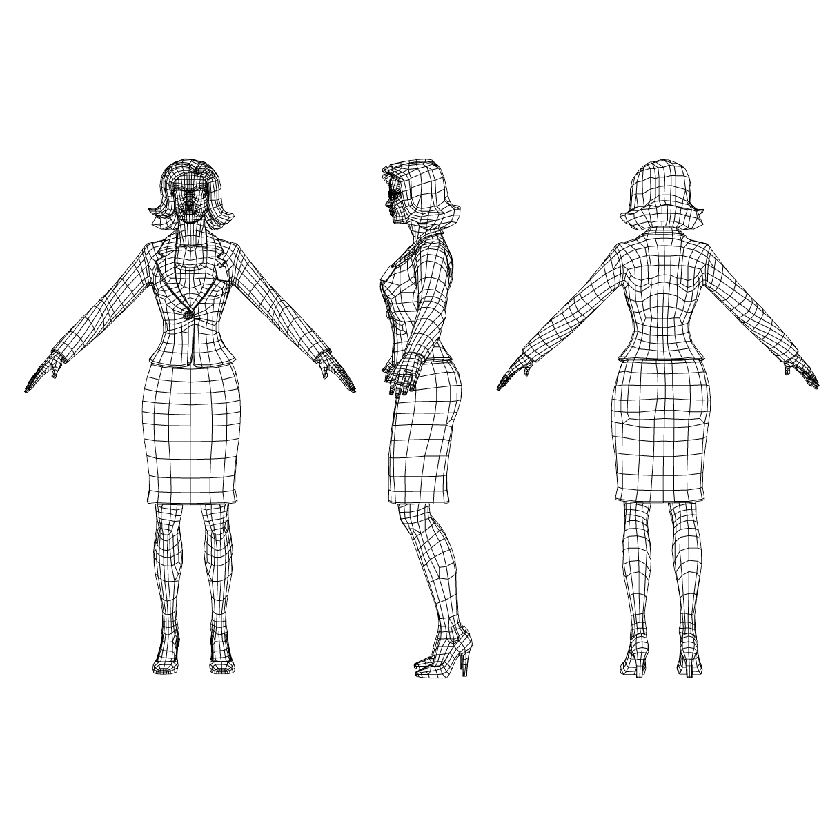 Young Woman with Morphs 3D model_26