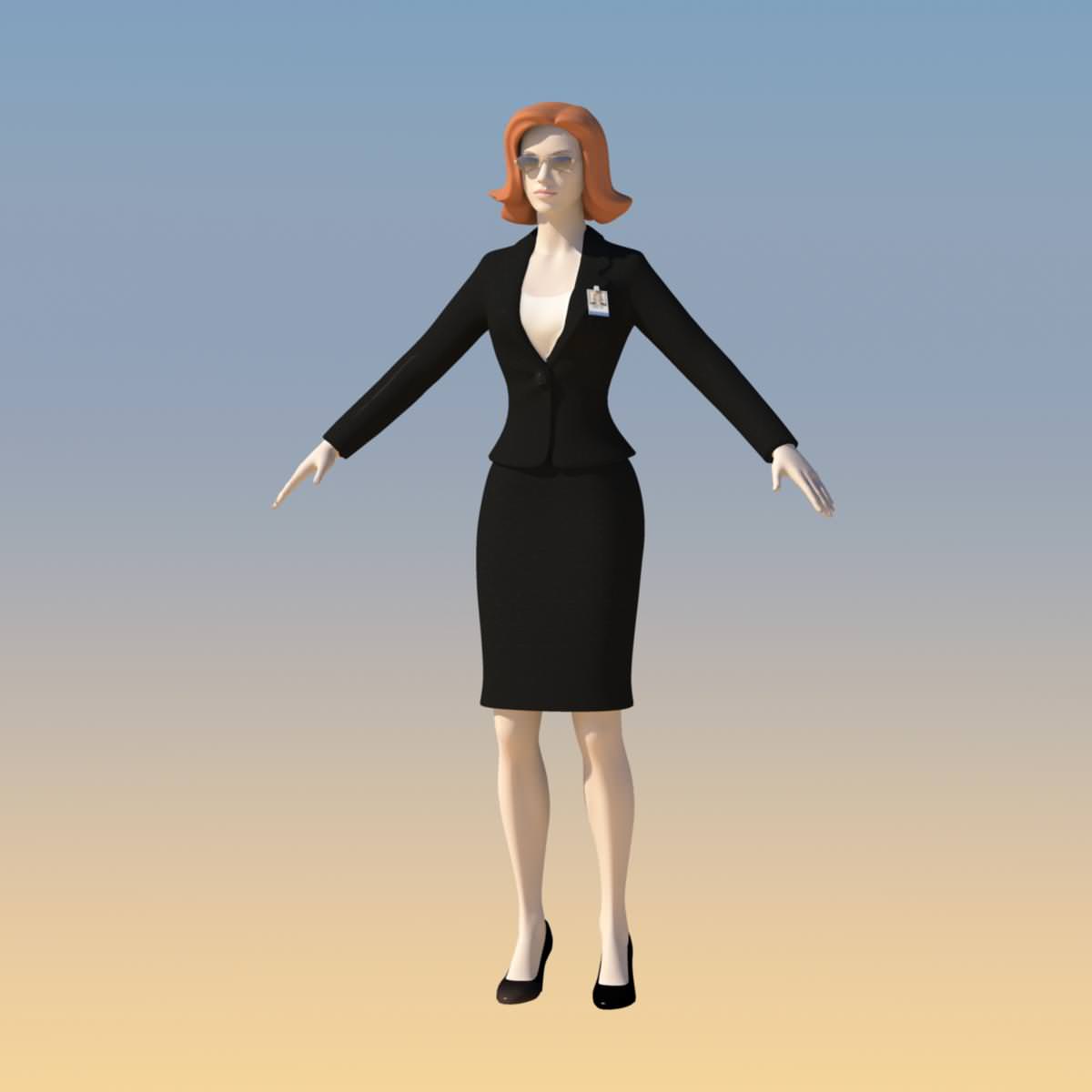 Young Woman with Morphs 3D model_1