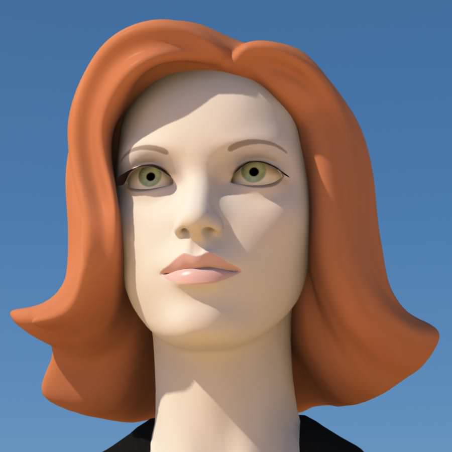 Young Woman with Morphs 3D model_8