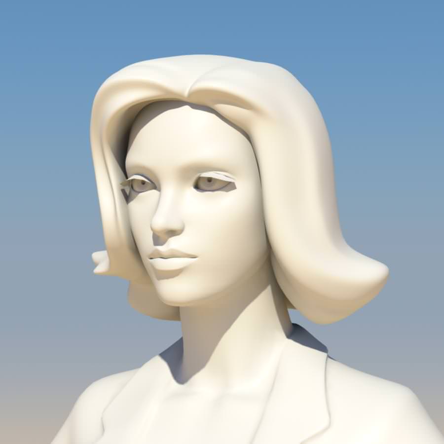 Young Woman with Morphs 3D model_18