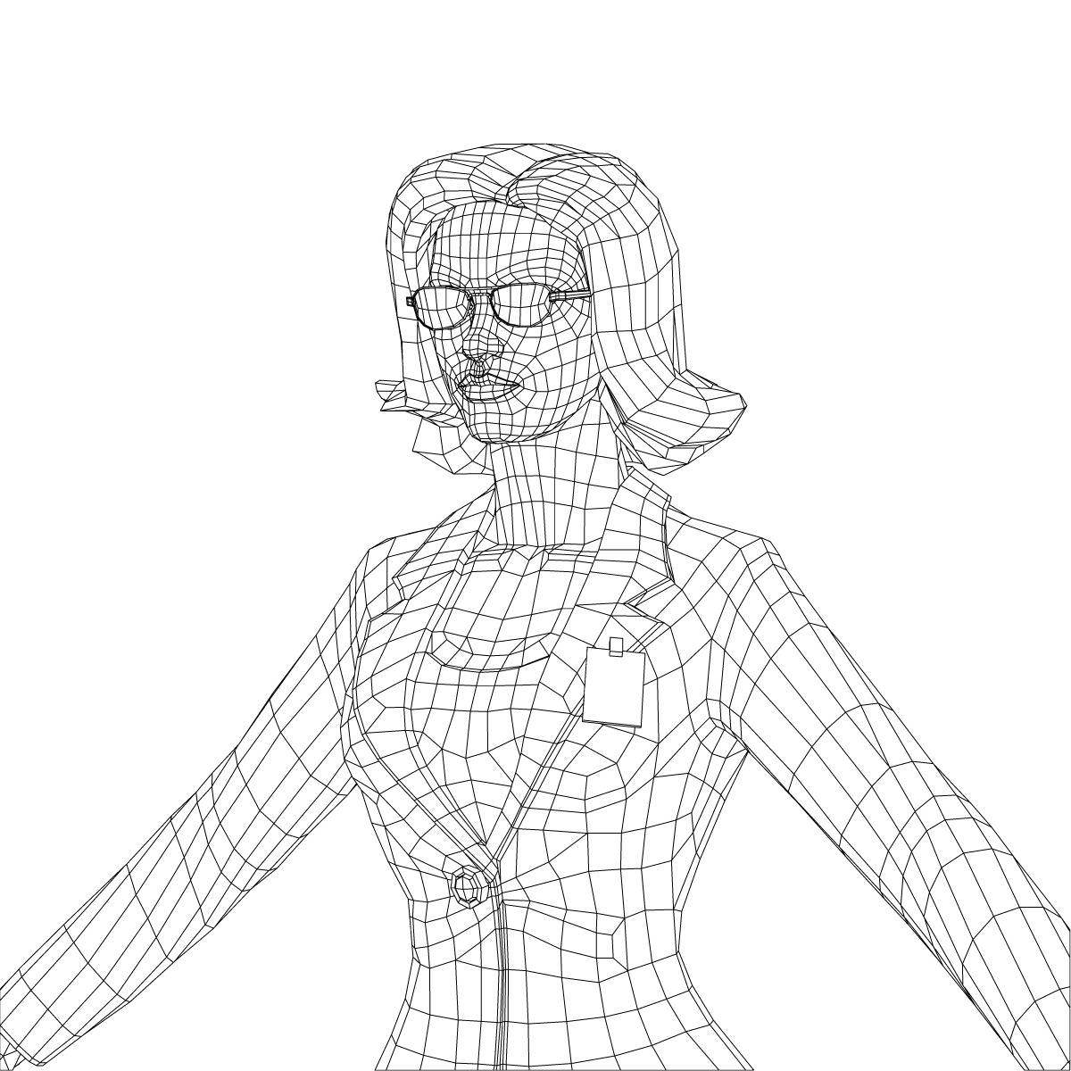 Young Woman with Morphs 3D model_25