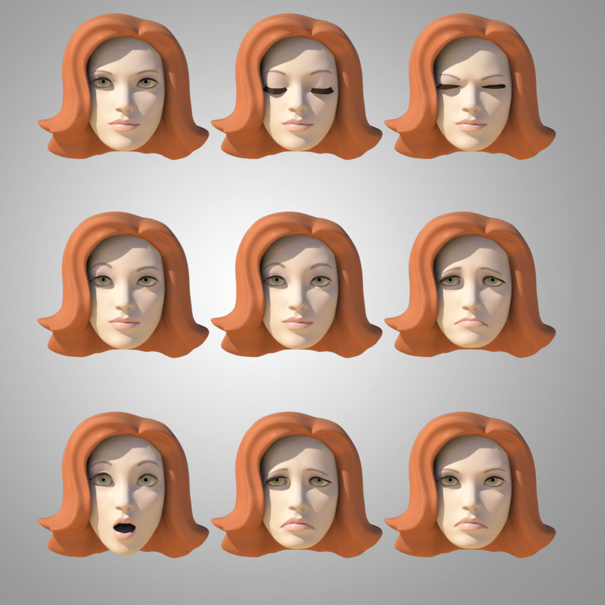 Young Woman with Morphs 3D model_22