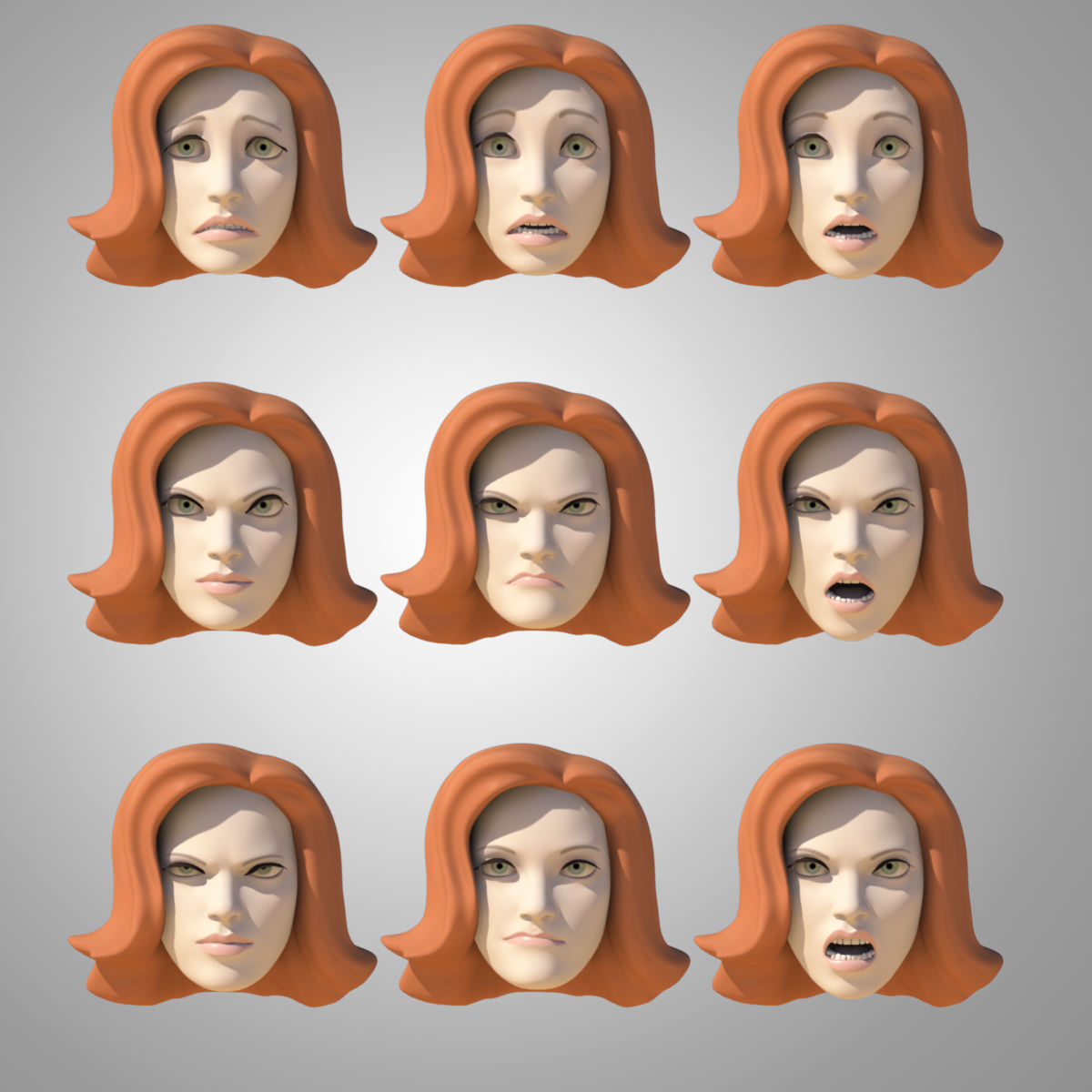 Young Woman with Morphs 3D model_24